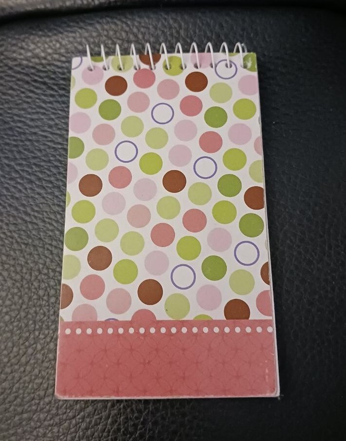 3x5 Top Bound Spiral Notebook, Polka Dots