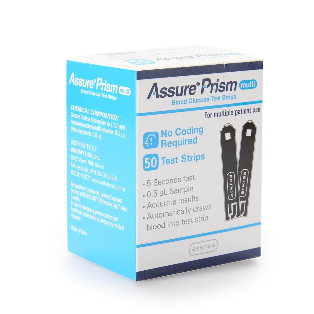 Assure Blood Glucose Diabetic Test Strips Automatic Coding 530050 50 Per Box
