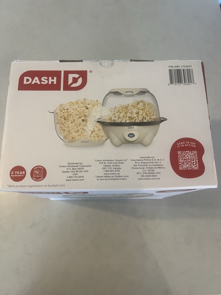Dash 5 Quart SmartStore Stirring Popcorn Maker, Open Box