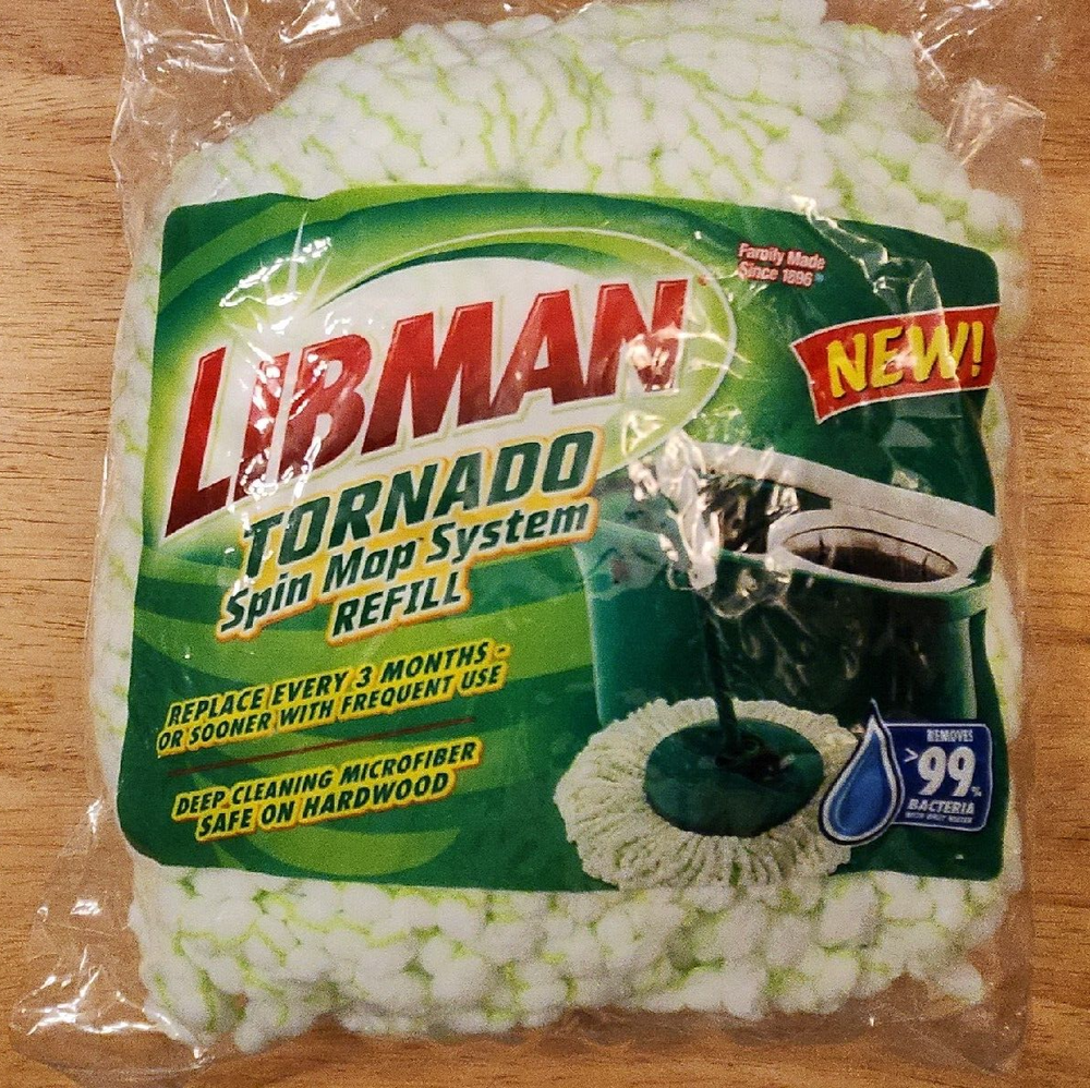 Libman Tornado Spin Microfiber Mop Refill 4 packs (Y)