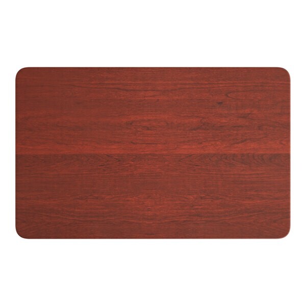 30" x 48" Rectangular Restaurant Table Top with Red Mahogany Laminate Top Finish