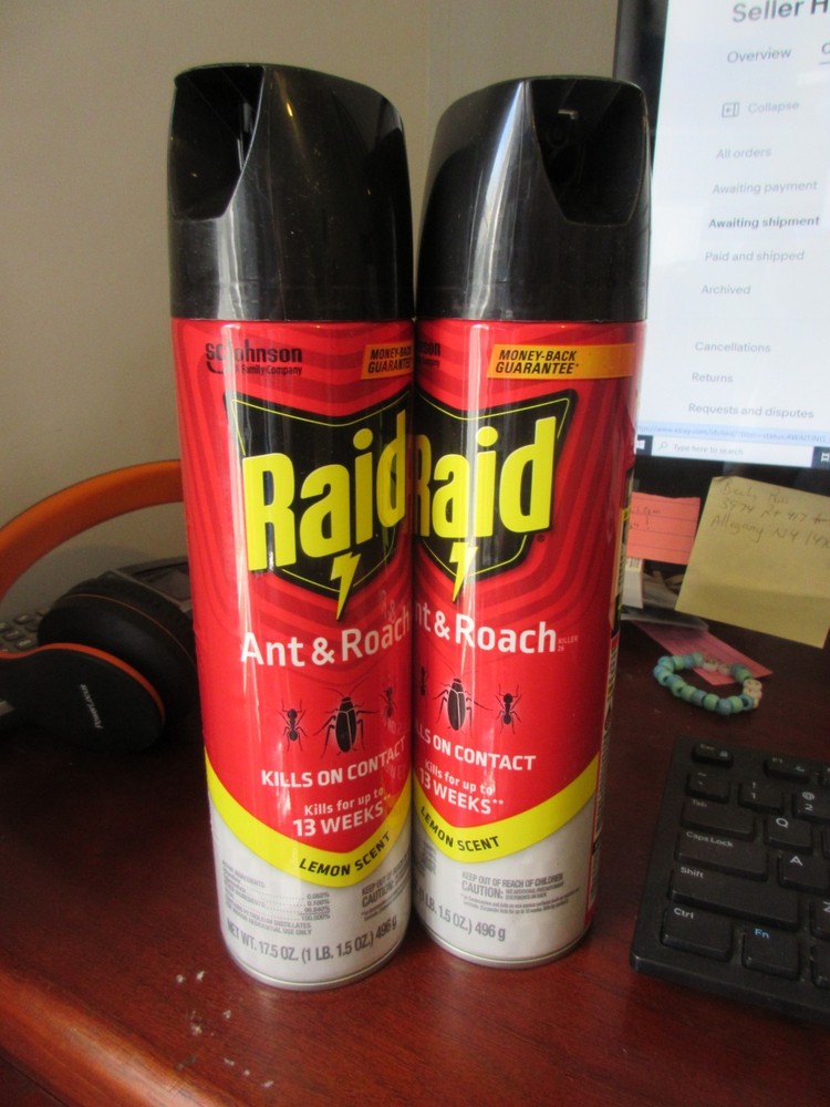 2-Raid Ant & Roach Killer Lemon Scent, 17.5 Ounce ea