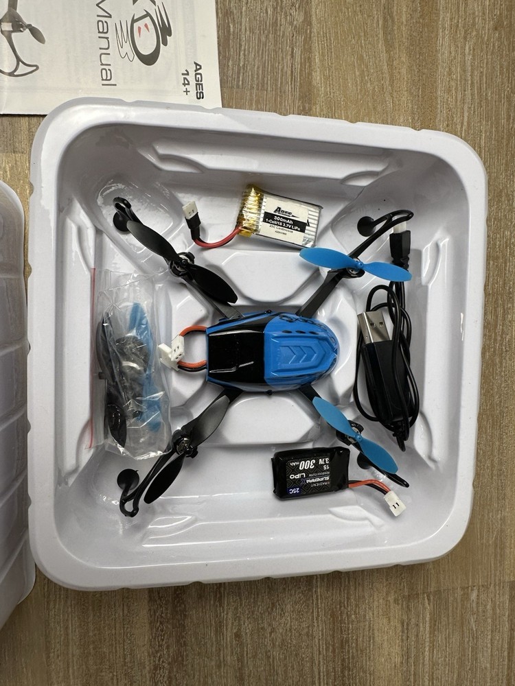 Spidex 3D RTF Micro Quad Drone Blue Ares RC Powers On Untested
