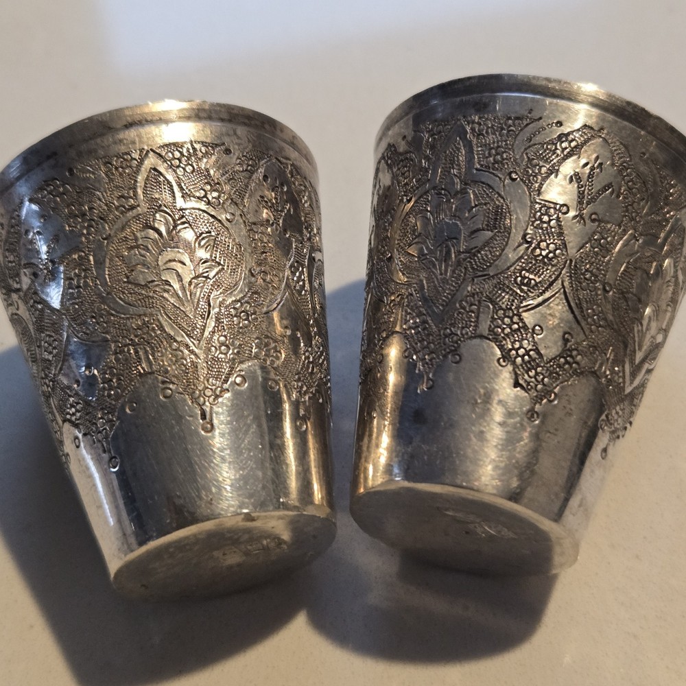 Set Of 2 Middle Eastern Solid Silver Shut By Parvaresh