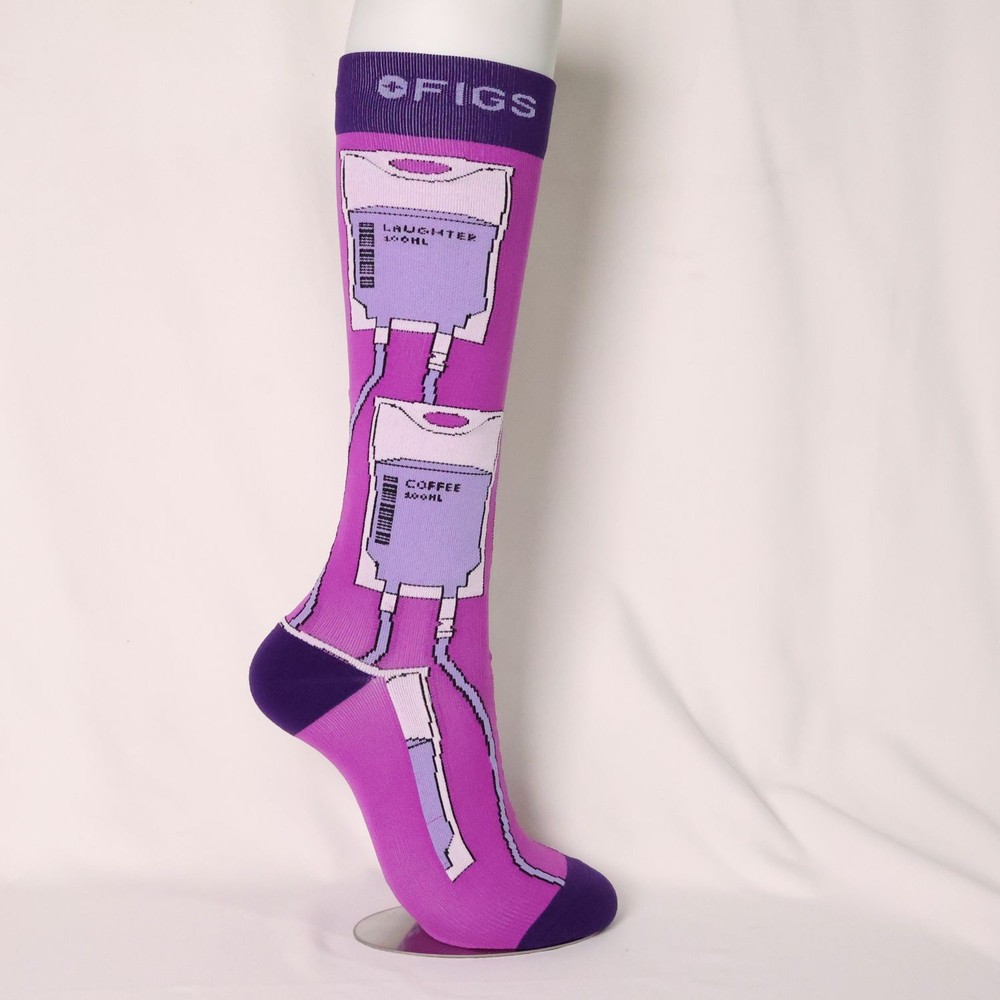 Figs Purple Compression Socks Size L