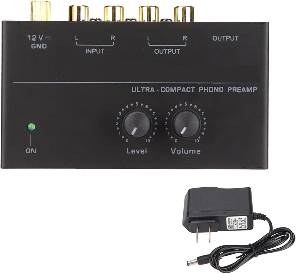 MR DJ PP500 Phono Turntable Preamp Input /TRS Output Stereo Knob Control Mini