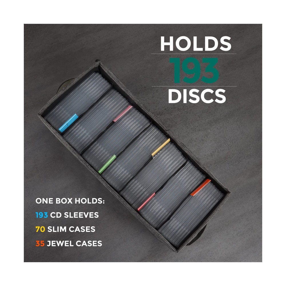 TWAVETREE CD Storage Box with Lid, Practical Case Holder Organizer ... Fast Ship