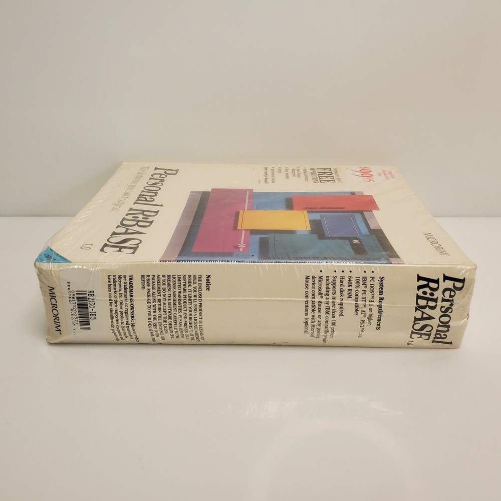 Vintage Microrim Personal R:BASE 1.0 Computer Database 1990 NIP HTF