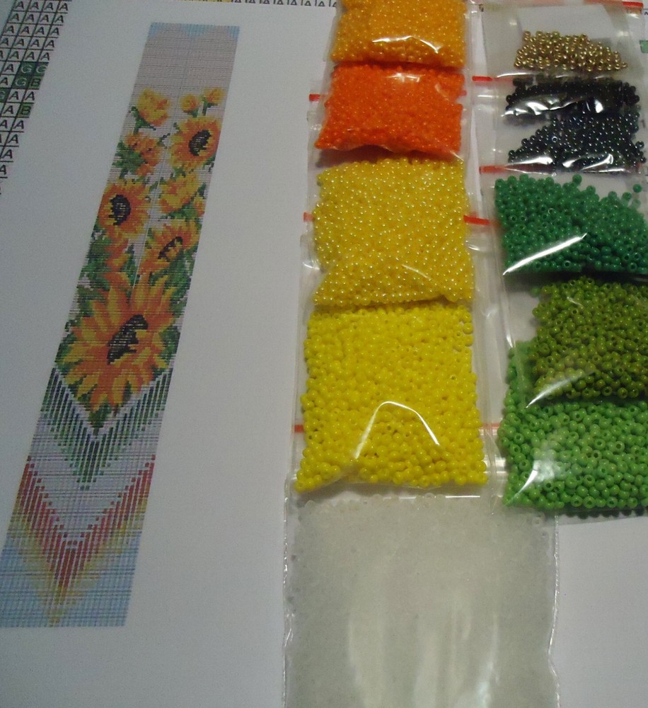 Kit for making a necklace gerdan. Beading Loom Pattern. #C9