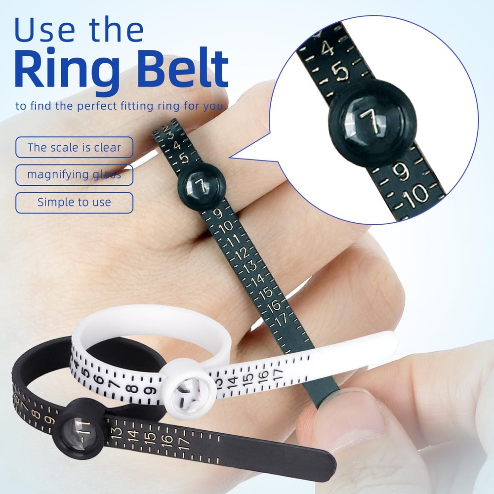 Ring Sizer Measuring Tool Kit Sizing with US Size 0-13 SILVER