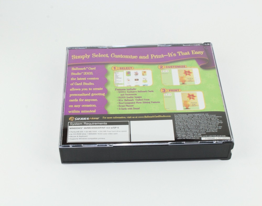 Hallmark Card Studio Deluxe 2003 Windows 98 XP Software