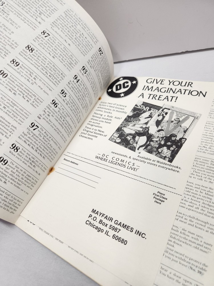 Advanced Dungeons & Dragons Module Final Challenge Role Aids #722 Mayfair Games