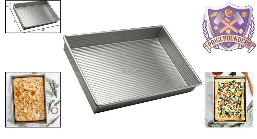 Rectangular Cake Pan Aluminum Steel 9x13 Nonstick Quick Release Bakeware