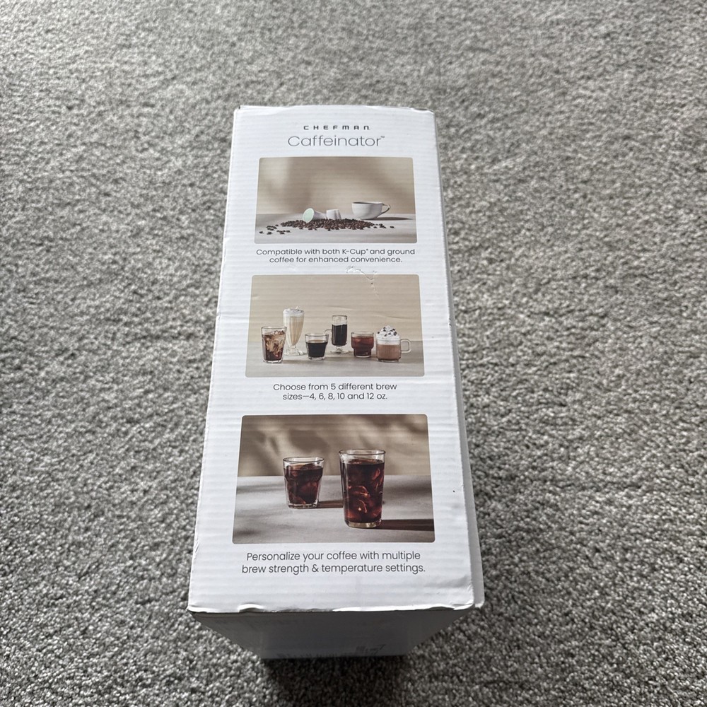 Chefman Caffeinator Single Serve Coffee Maker –NEW Open Box