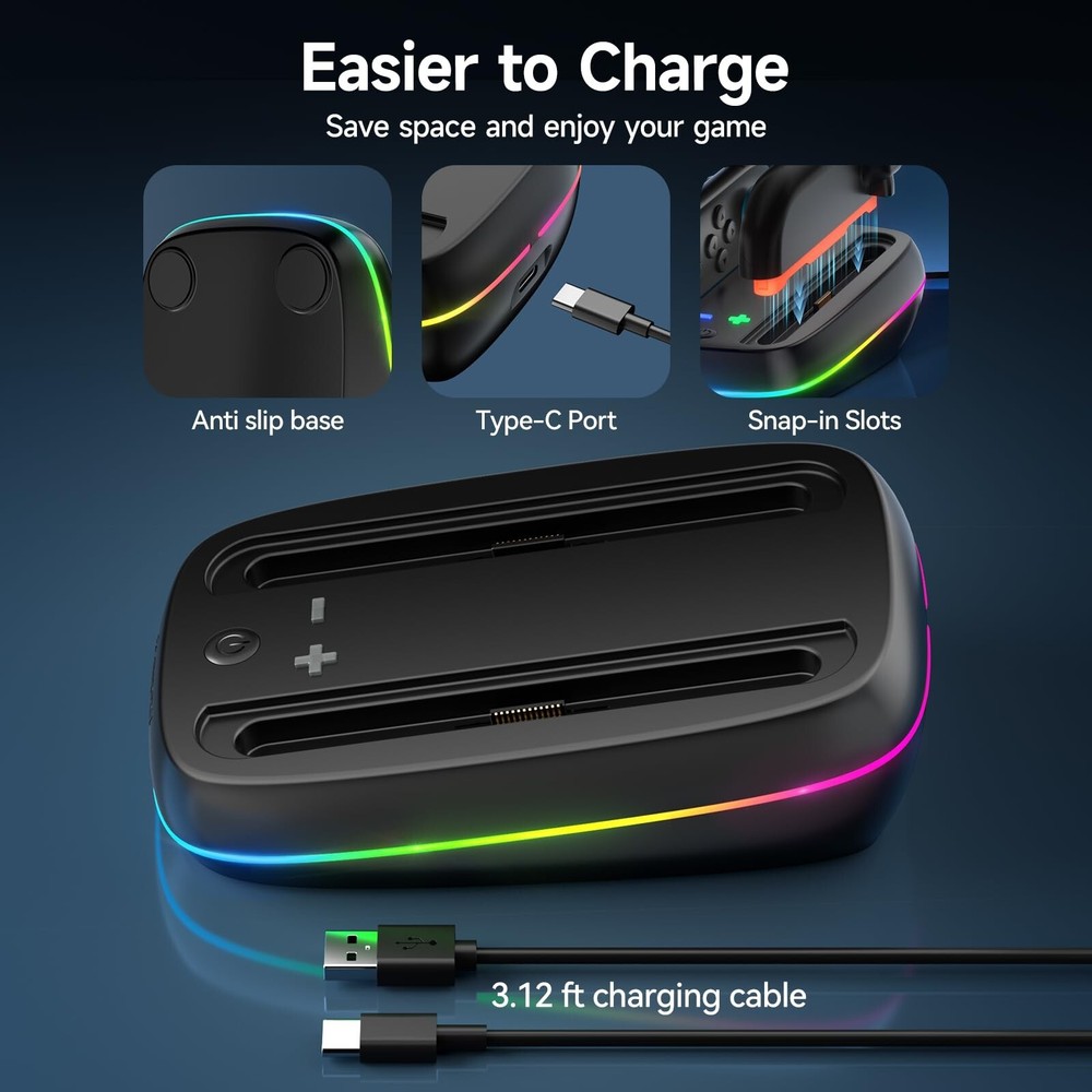 Controller Charging Dock for Nintendo Switch 2/Joy Con Fast Charger Station