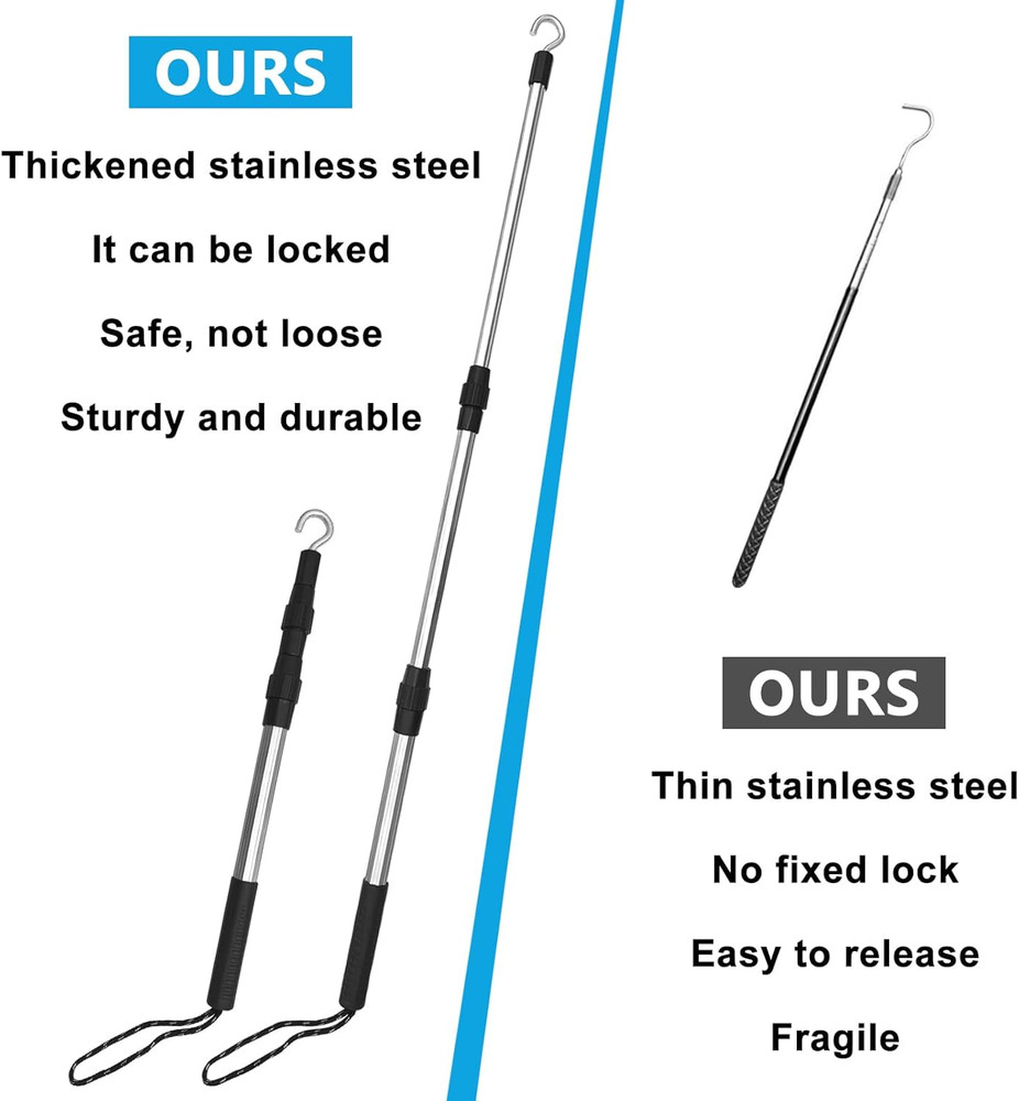 Attic Pull Down System Kit – Extendable Attic Stairs Pull Down Hook Pole with...