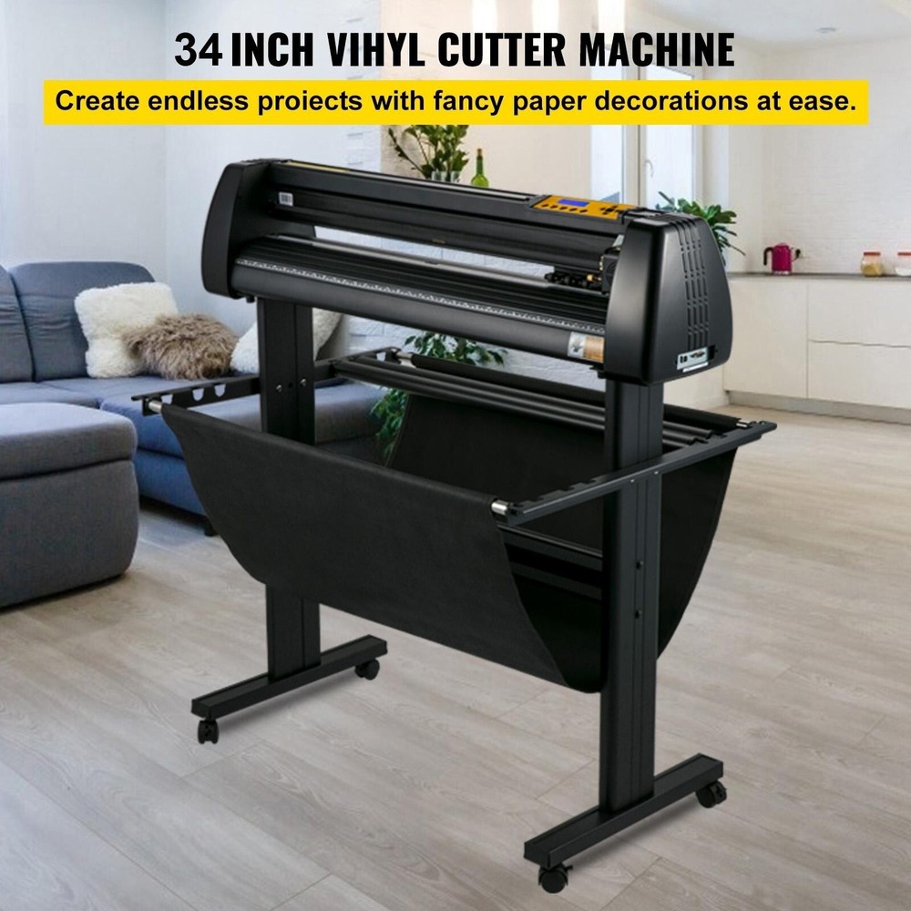 34" Vinyl Plotter Cutting Machine Kit w/Sign Software 3 Blade LCD Screen