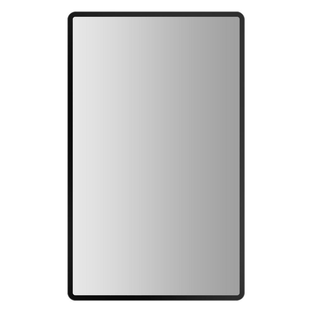 BWE 24"x32" Rectangular Metal Framed Bathroom Vanity Mirror Wall Mount Black