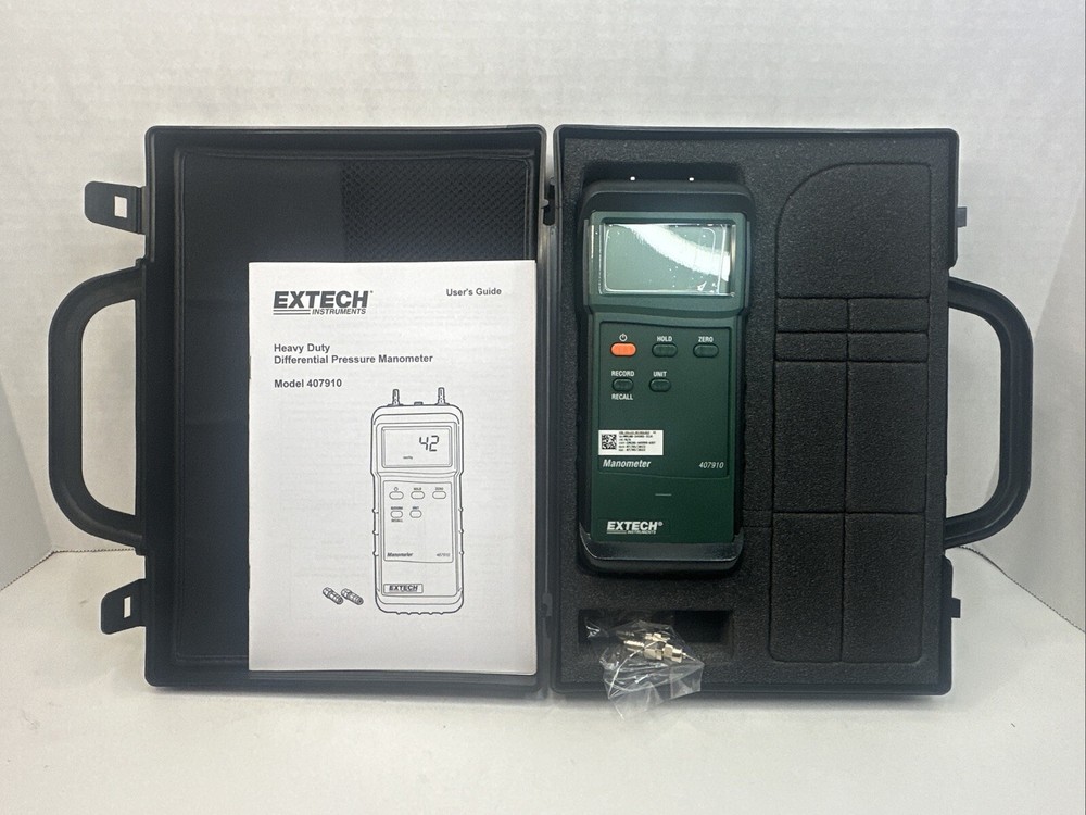 EXTECH Model 407910 Differential Pressure Manometer With Case