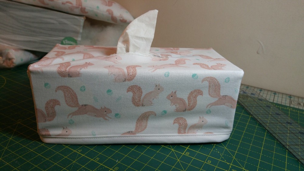 Squirrels in Pine Grove Tissue Box Cover Handmade