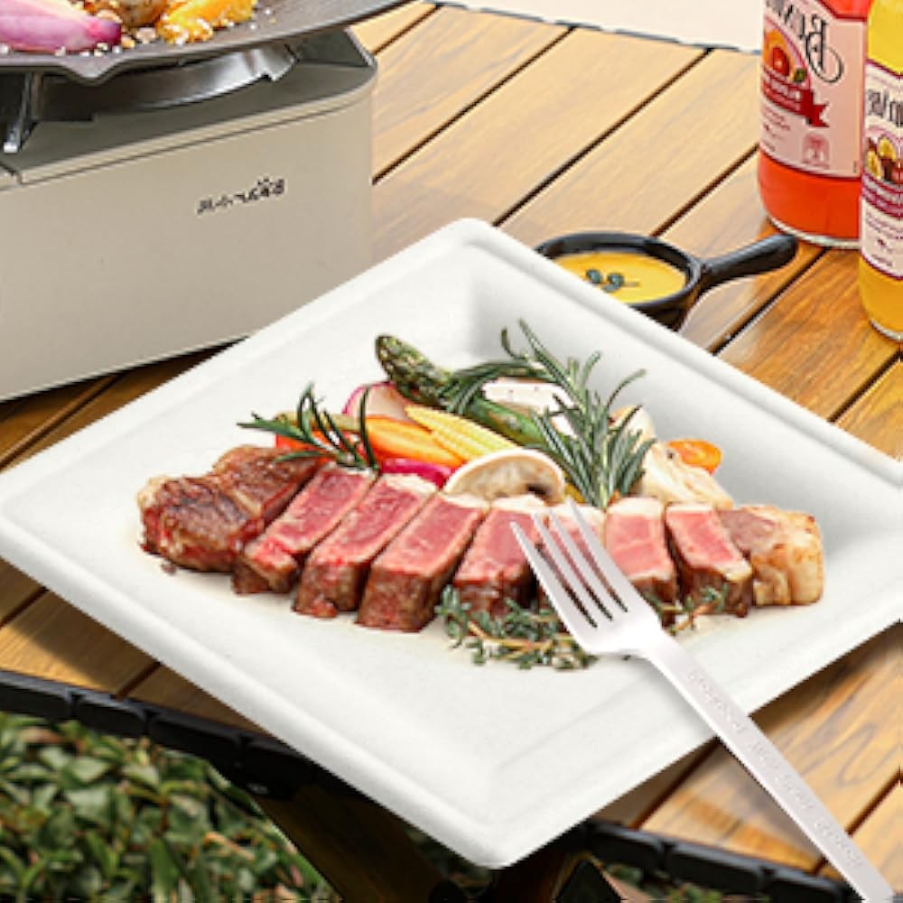 postable Paper Plates, and Biodegradable Set Includes Forks Spoons