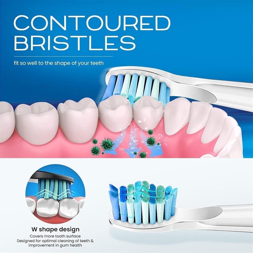 Expertly Designed 5 Pack Toothbrush Replacement Heads - Gentle & Effective