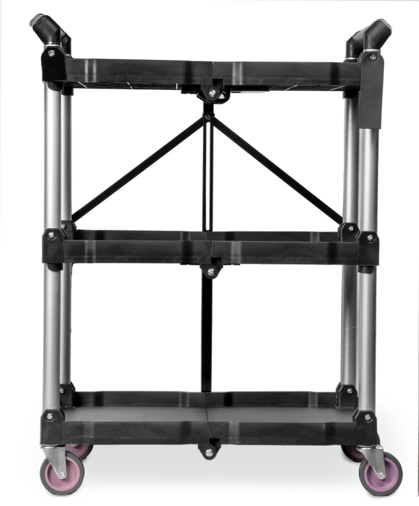 WEN 73065 Compact Foldable Service Utility Cart, Three Tier 165-Pound Capacity