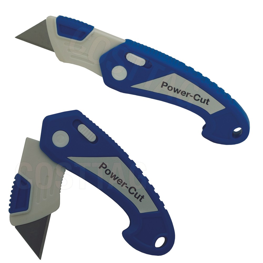 4-Pack Folding Utility Knife Box Cutter, Quick Change Blade with Lock Blade