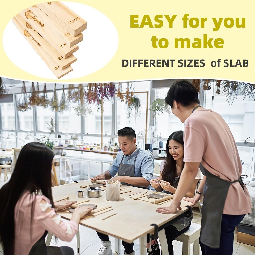 Pottery Rolling pin Guides, Clay Tools, 5-Size Mud Stick Guide for Precise Cl...