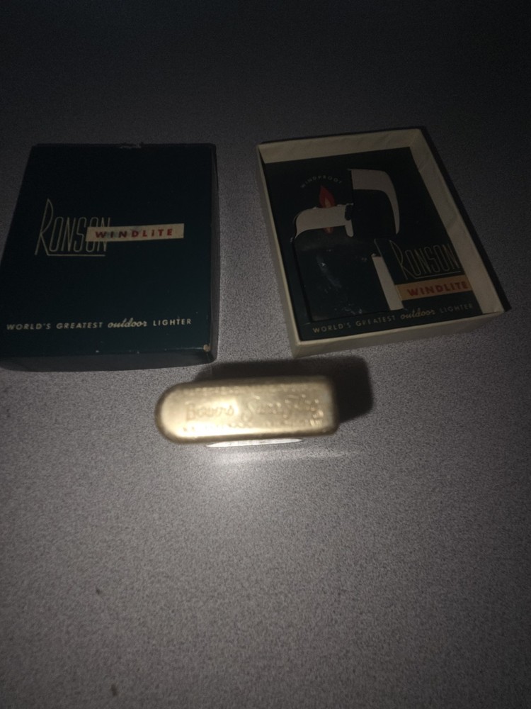 Vintage Ronson Windlite Box, Bowers Lighter