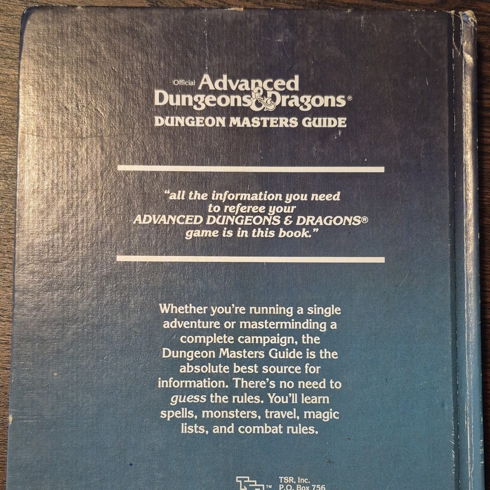 TSR Advanced Dungeons & Dragons Dungeon Master's Guide Gary Gygax 1979