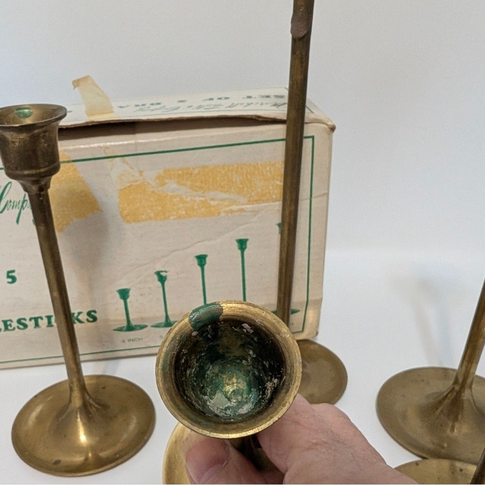 Brass Candle Holders 5 With Box 1983