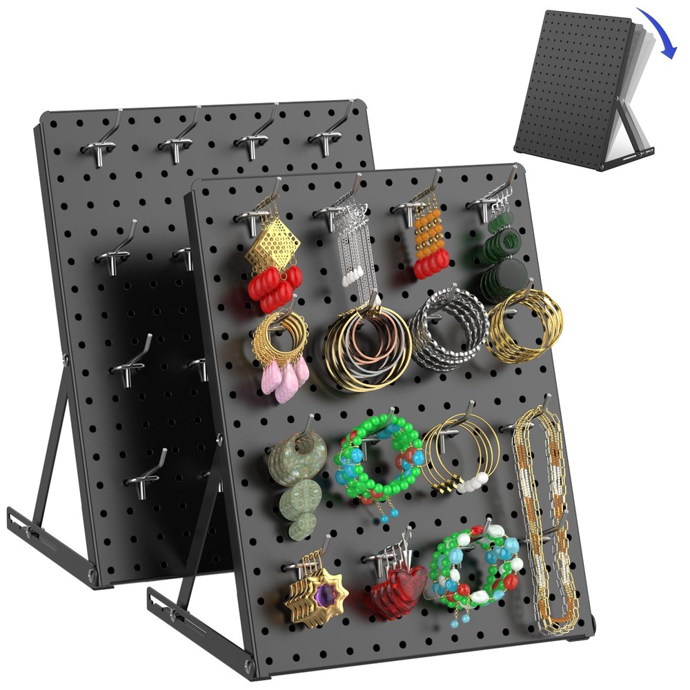 2 Pack Pegboard Display Stand, Sturdy Antitip Design,Small Peg Board Tabletop...