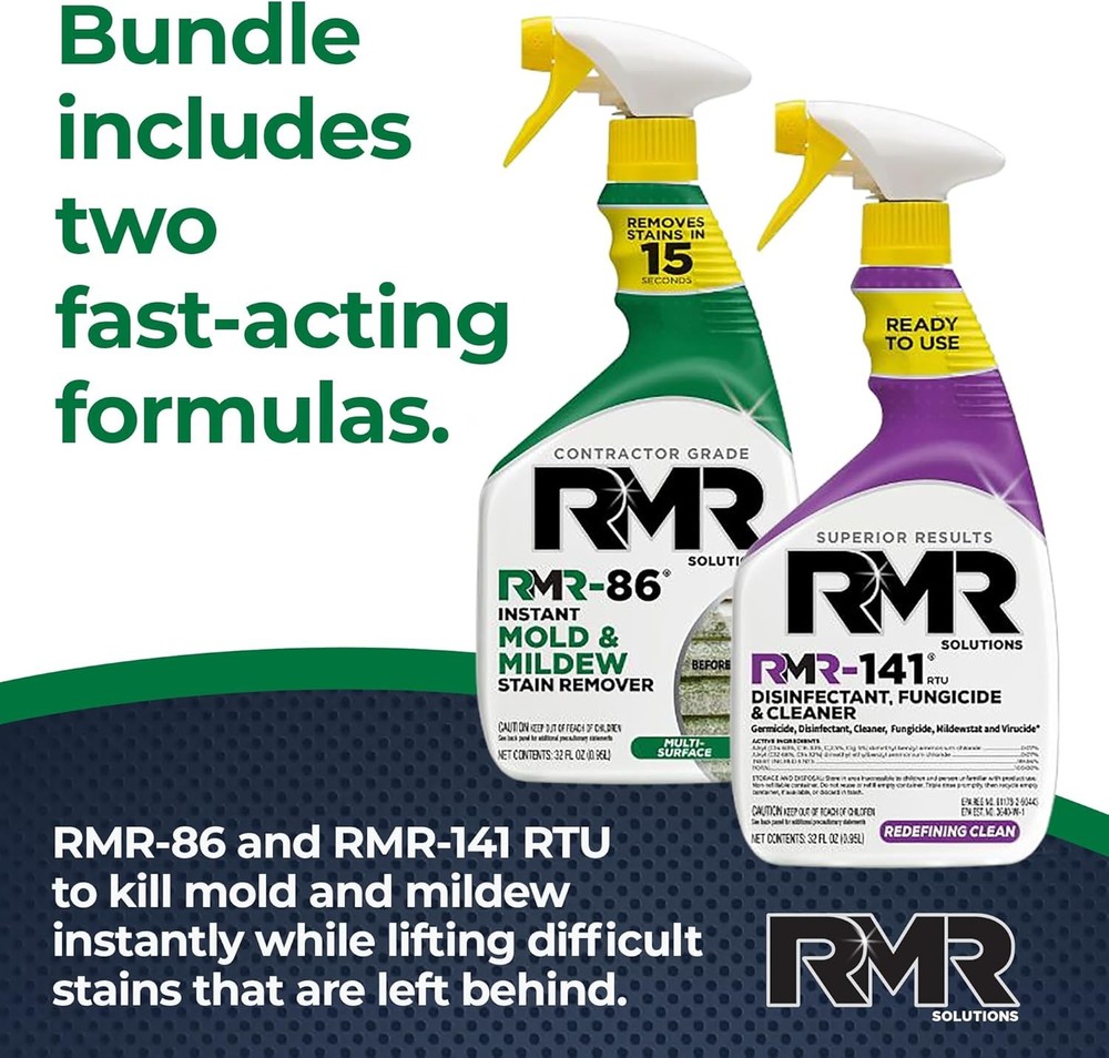 RMR Brands DIY Mold & Stain Remover Bundle, Complete Mold Killer & Mildew Preven