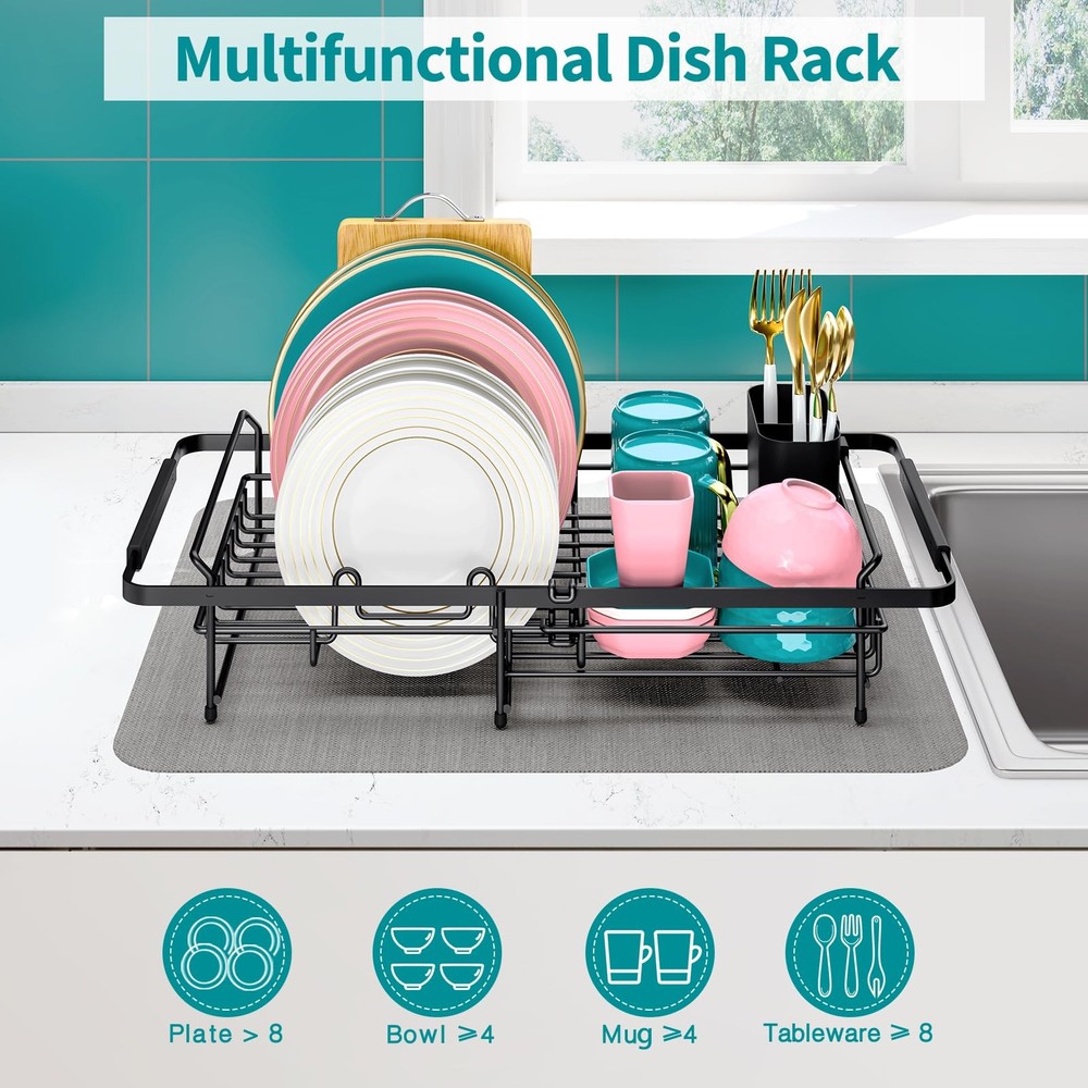 Expandable Dish Drying Rack Over The Sink Adjustable Dish Rack In Sink Rustproof
