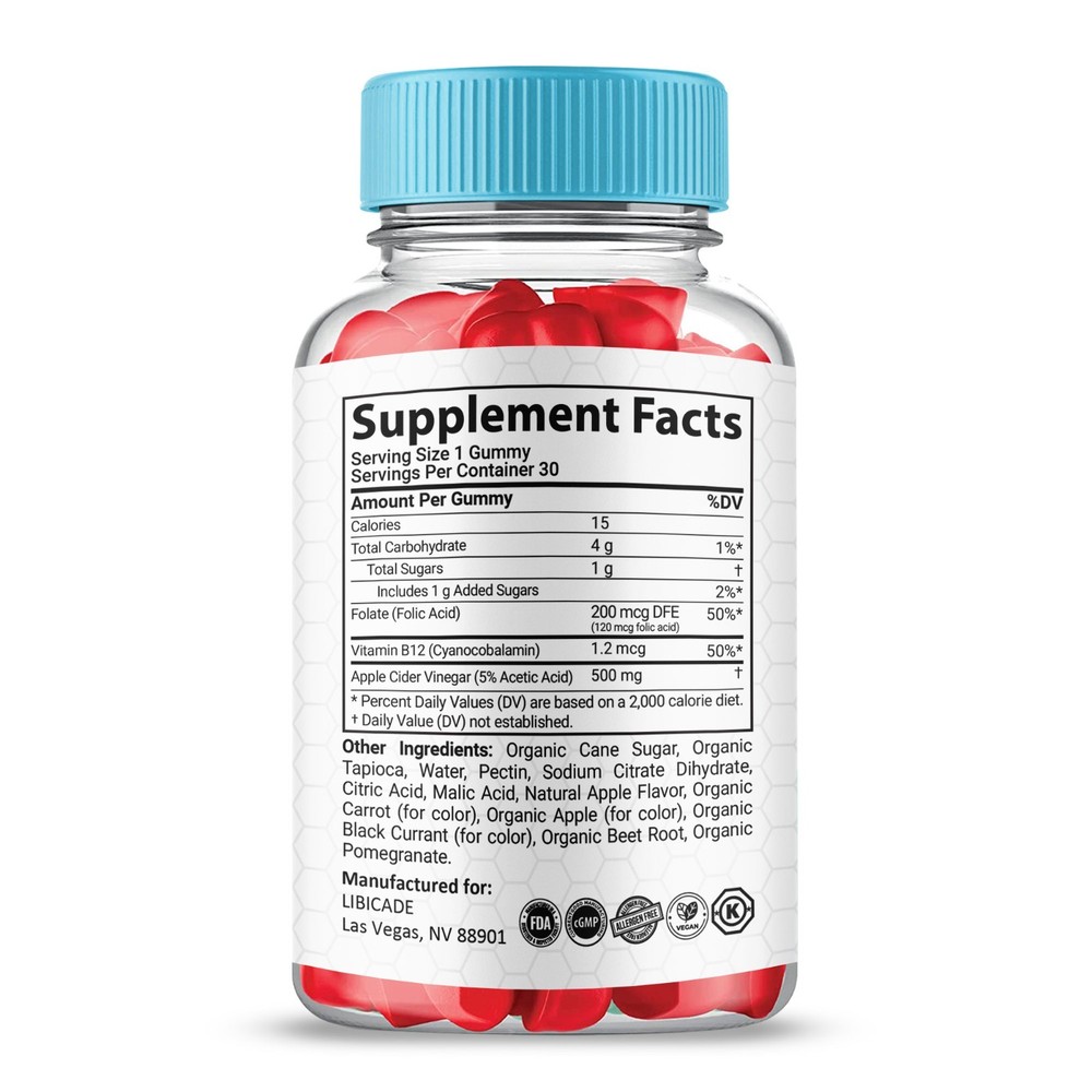 Libicade Gummies, Max Performace, Libi cade Natural Supplement (3 Pack)