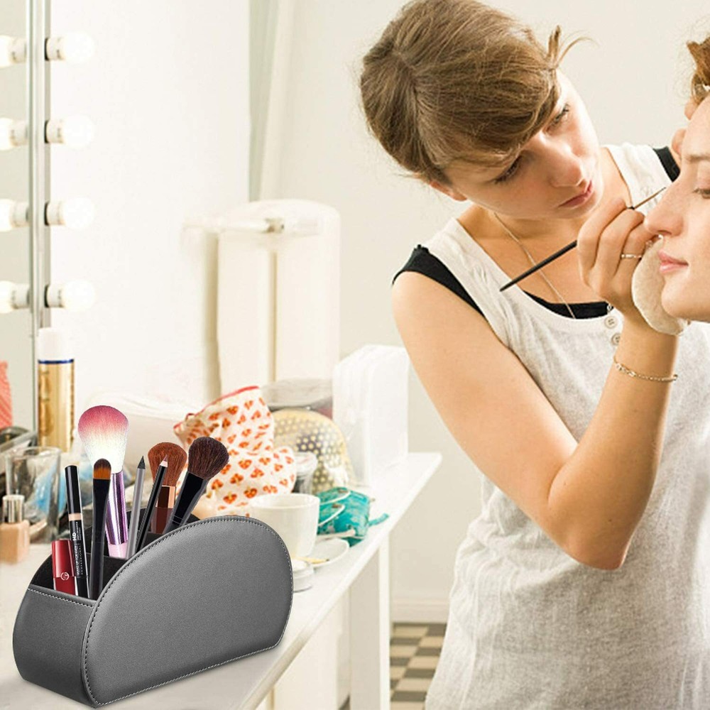 (5 Compartments) TV Remote Control Holder Caddy Desktop Makeup Brush Organizer