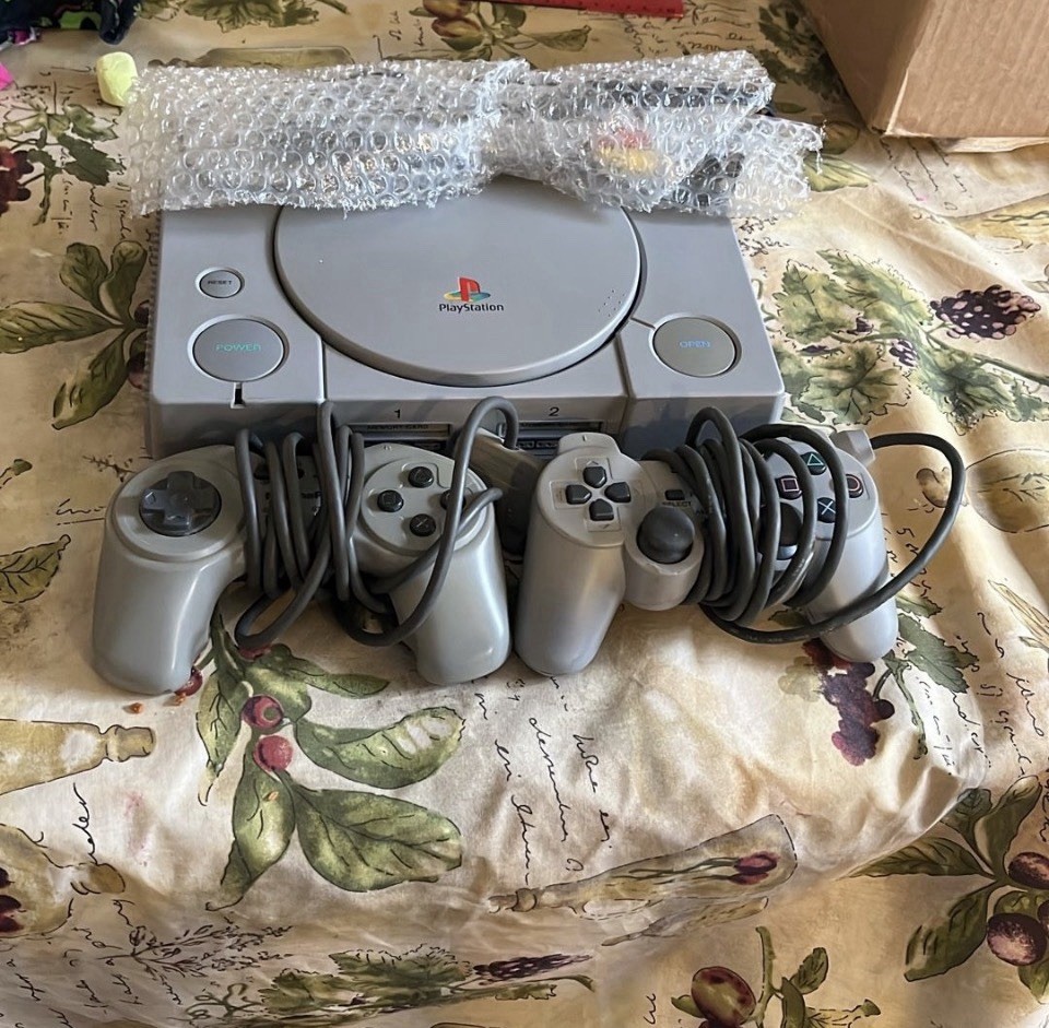 Sony PlayStation 1 Gray Console Composite RCA with Two Controllers