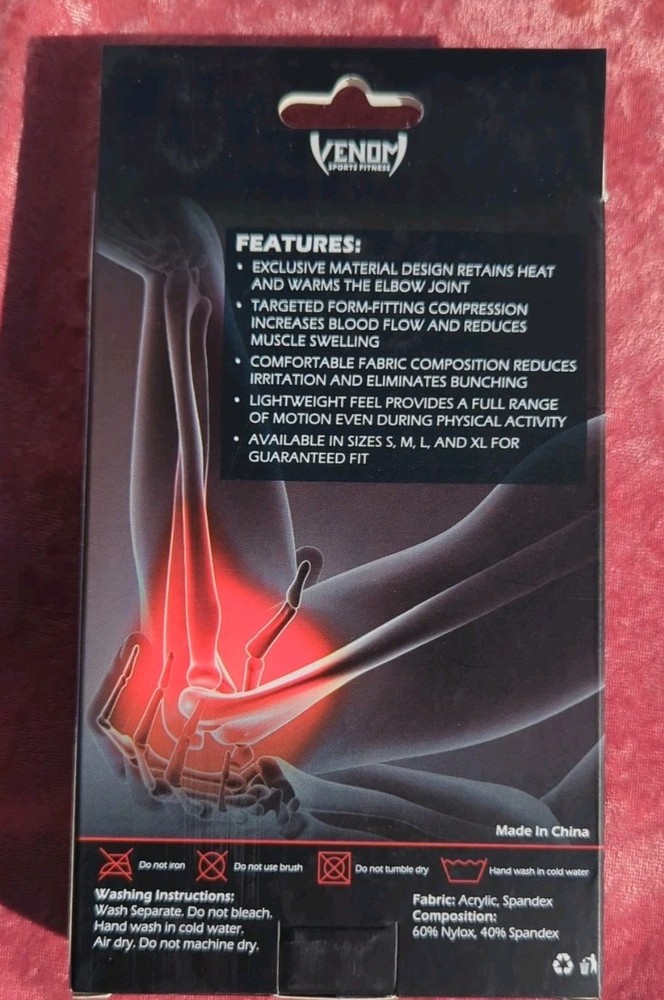 Venom Elbow Brace Compression Support Size: SMALL (NEW)