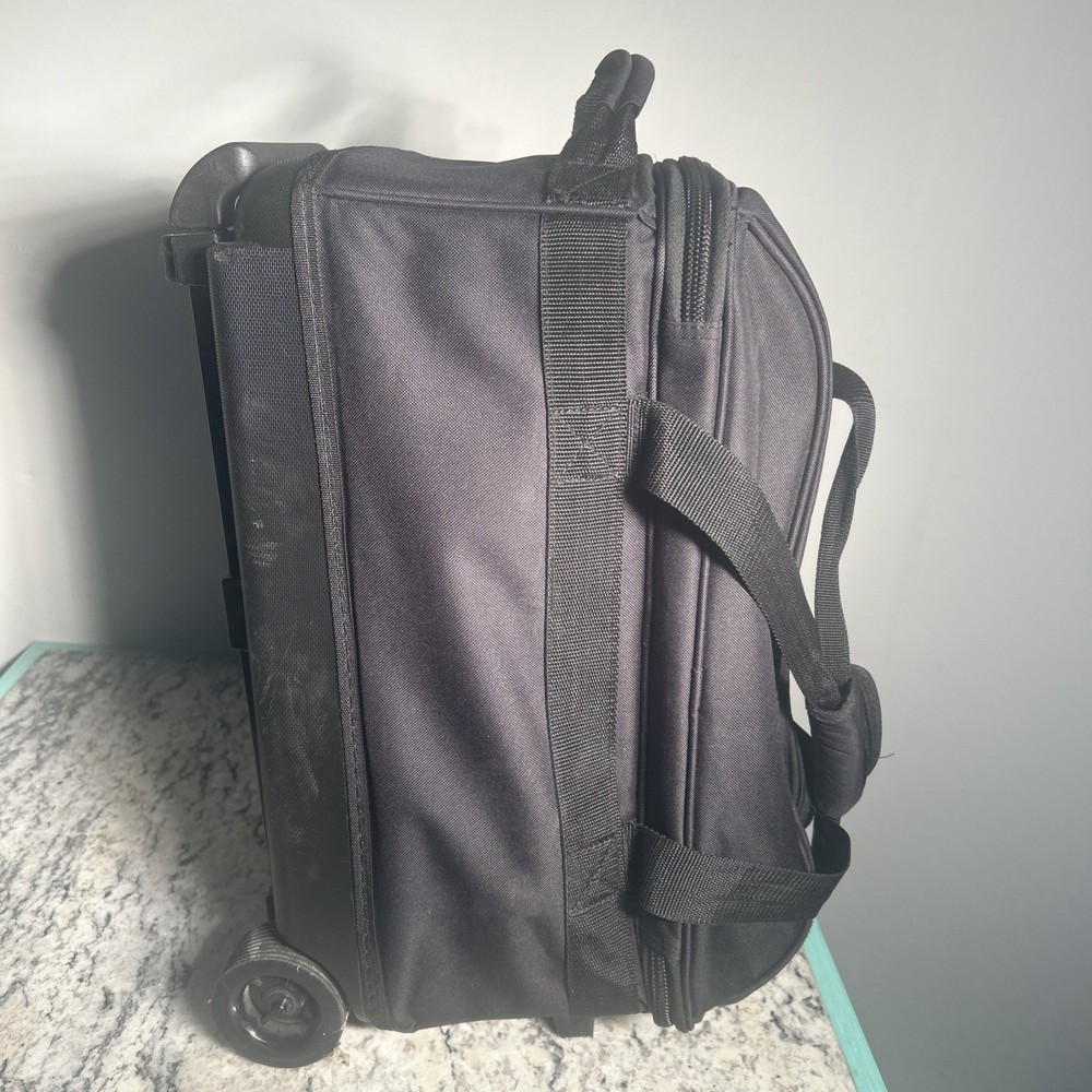 Brunswick 2 Bowling Ball Rolling Bag Telescoping Handle Black