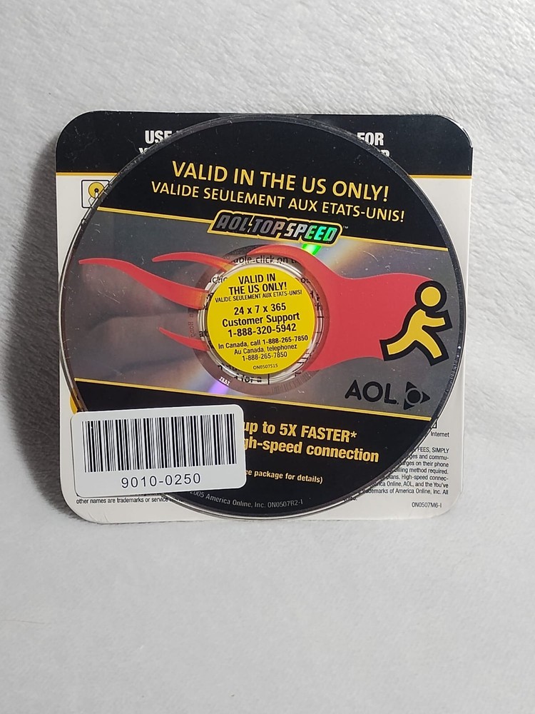 VINTAGE AOL 2005 Think Fast Top Speed Disc CD-ROM Disk Sealed CD XP