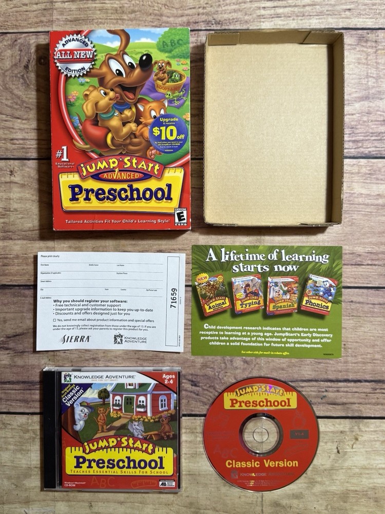 Jumpstart Advanced Preschool PC CD 2002 Vintage Boxed Version HTF W/ Insert Read