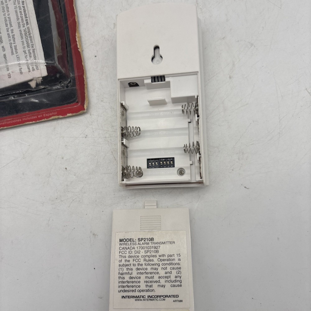 Intermatic Wireless Alarm SP2108 Motion Sensor White With Remote Control