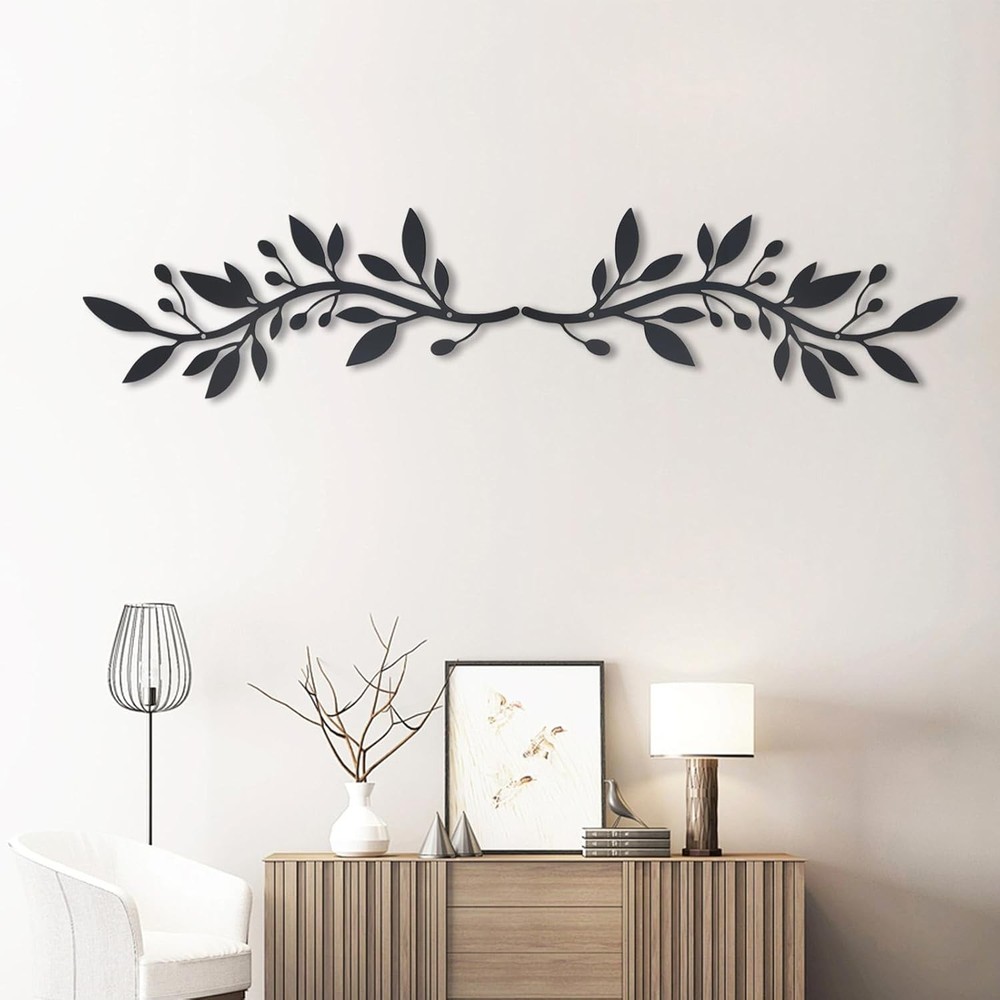 2 Pieces Metal Vine Olive Branch Leaf Wall Decor,Tree Leaf Wall Decor