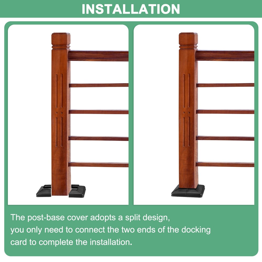8-Pack Post Base Cover, Internal 2.36"x 2.36" Post Skirt Split Type for Railing