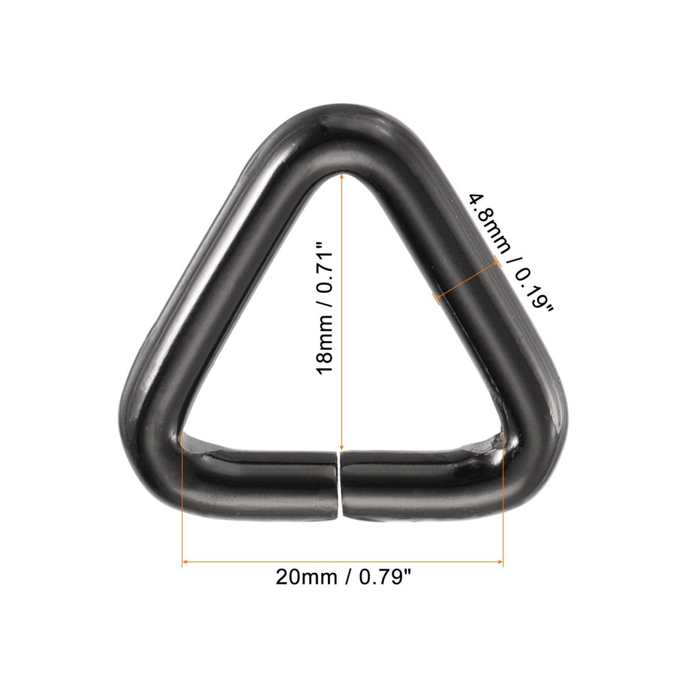 Metal Triangle Buckle 20mm Inner Width Dark Grey 20pcs