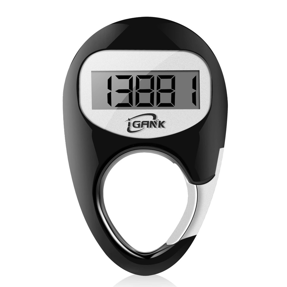 Simple Walking Pedometer 3D Step Counter for Men (Black)