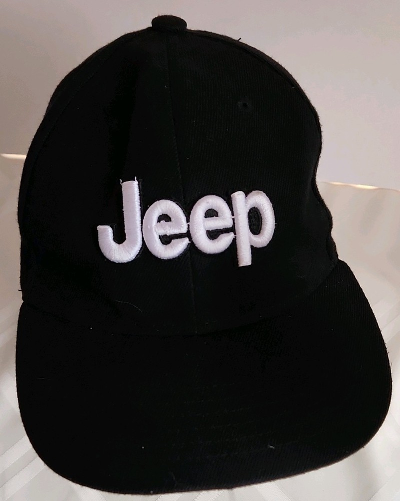 Jeep Black Adjustable Baseball Cap Hat - Adjustable Strap Casual Ball Cap
