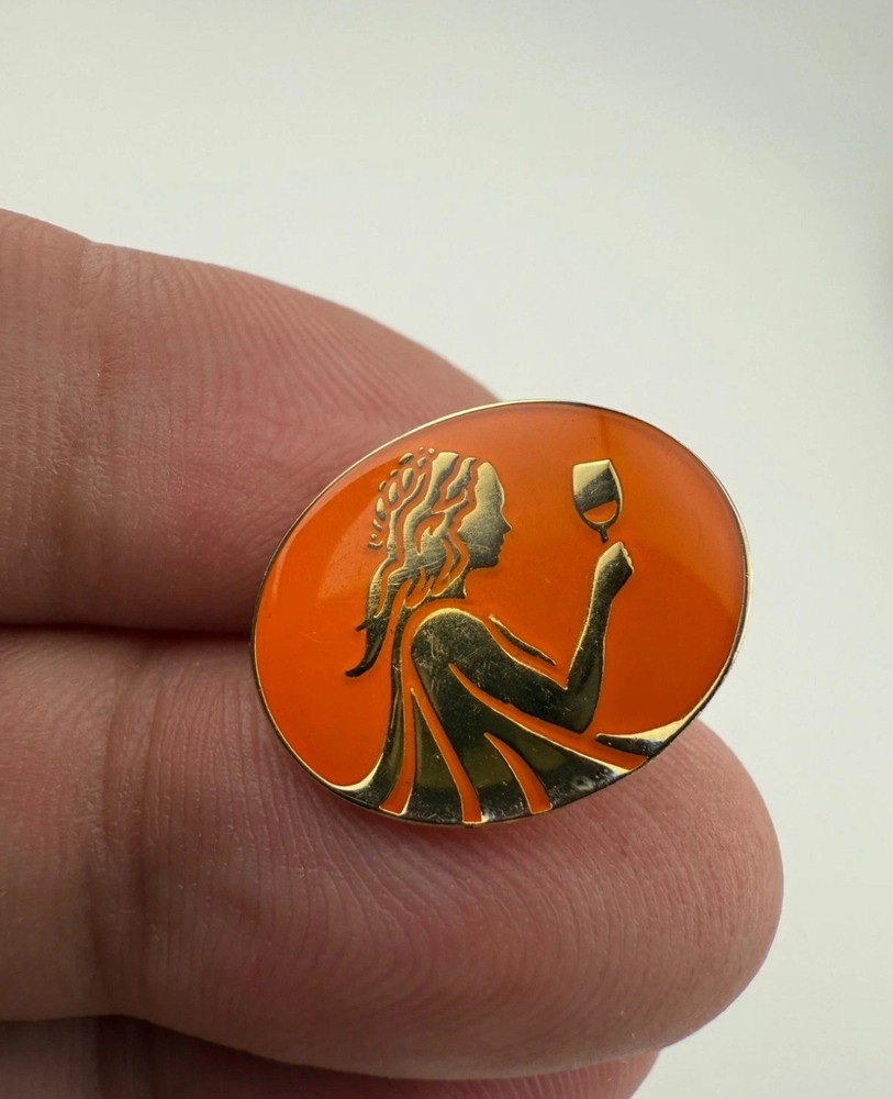 Orange WSET AWARD IN WINES LAPEL PIN Great Shape!!