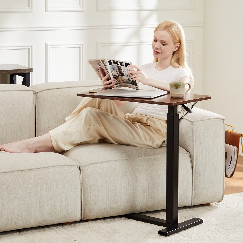 Adjustable Overbed Mobile Standing Desk Table with Wheel Rolling Bedside Table